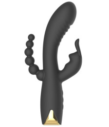 Vibromasseur triple stimulation très puissant noir USB - WS-NV062BLK